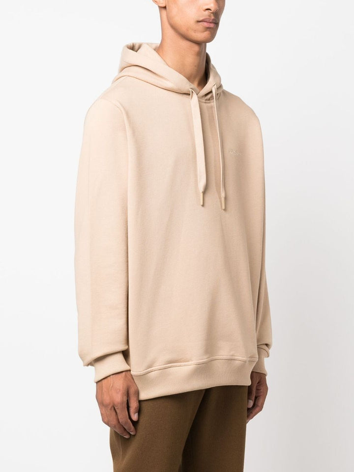 BURBERRY logo-embroidered cotton hoodie-3