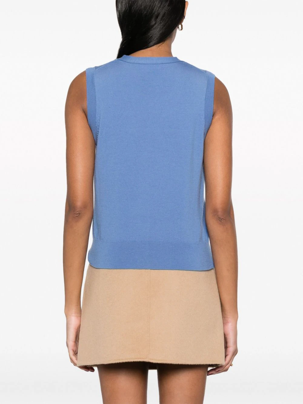 V-neck fine-knit vest-11