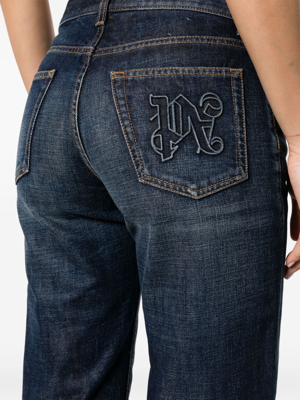 logo-embroidered straight-leg jeans-4