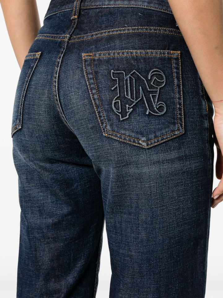 logo-embroidered straight-leg jeans-4