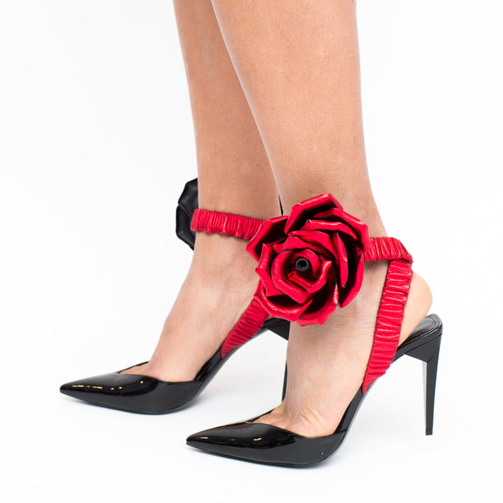 SAINT LAURENT pointed flower pumps-1