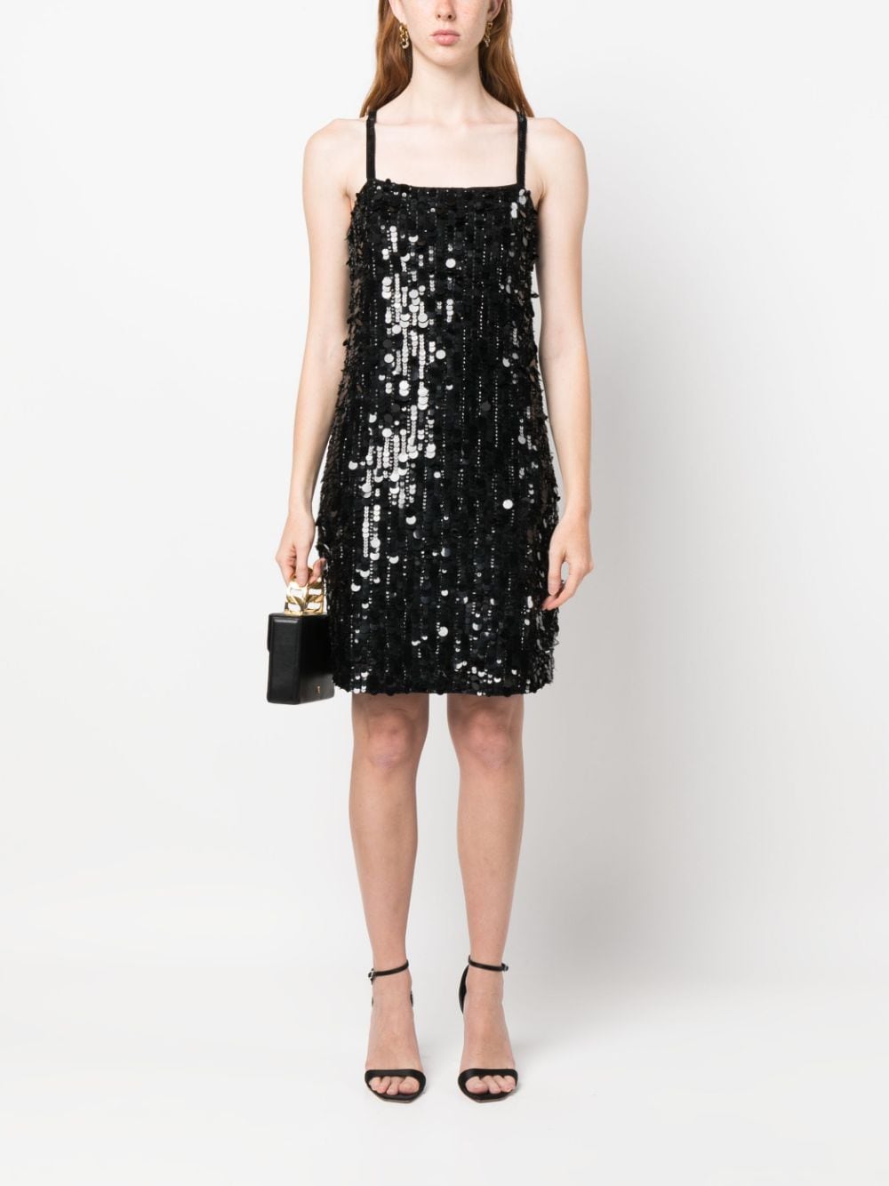 PAROSH sequined sleeveless minidress-1