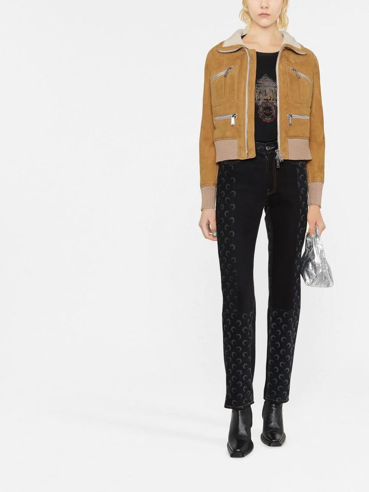 DSQUARED2 ribbed-detail zipped-up bomber jacket-1