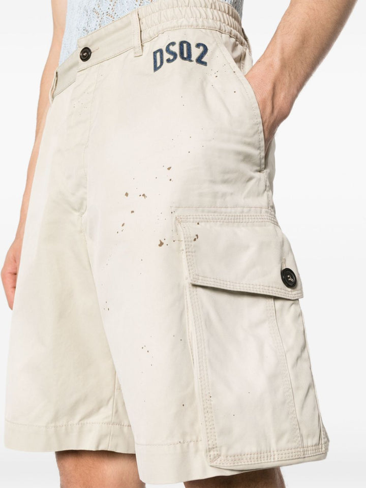 paint splatter-detail cargo shorts-4