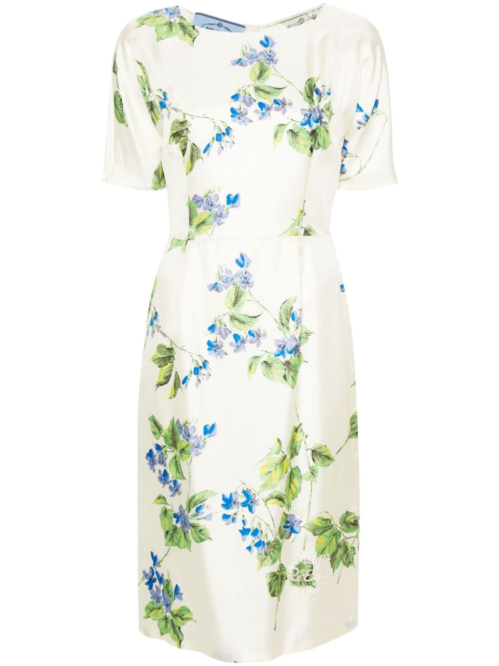floral-print twill dress-0