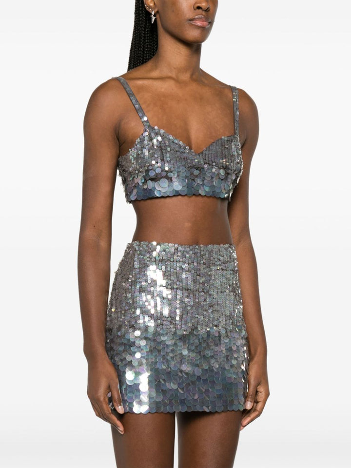 iridescent sequin cropped top-9