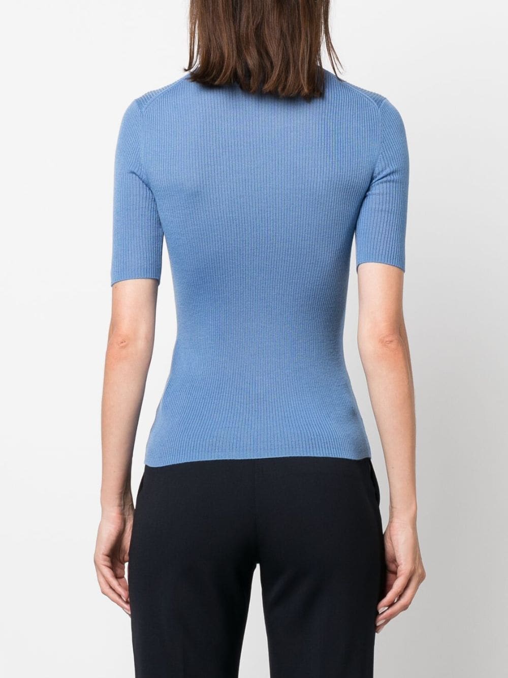 PAROSH ribbed-knit wool T-shirt-5