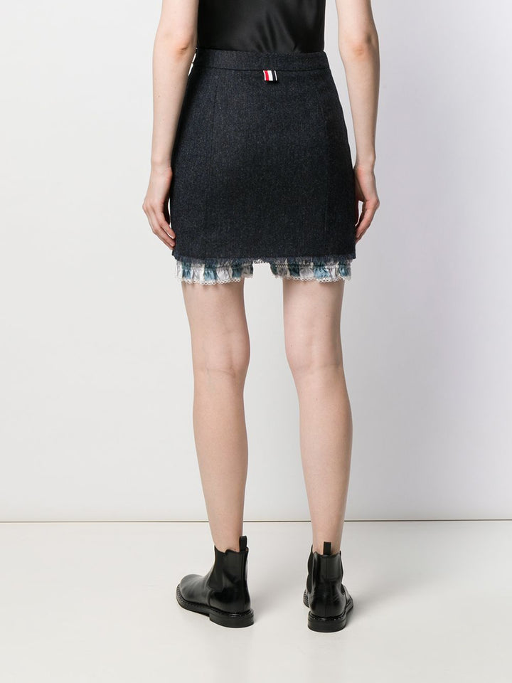 THOM BROWNE layered mini skirt-3
