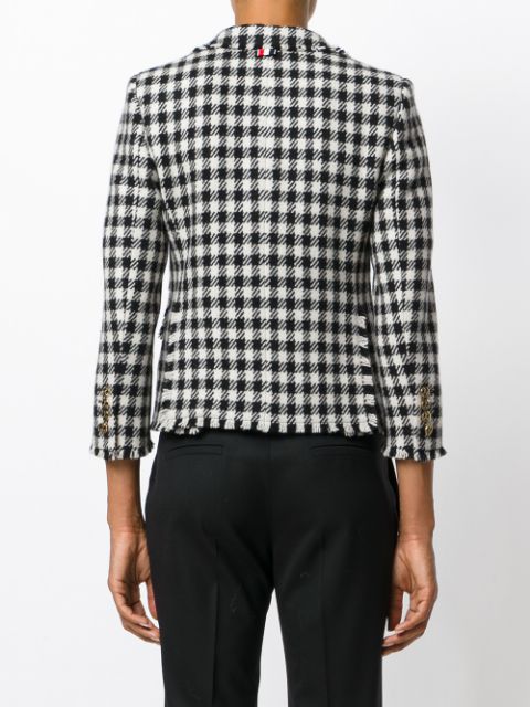 THOM BROWNE jacket check black white-2