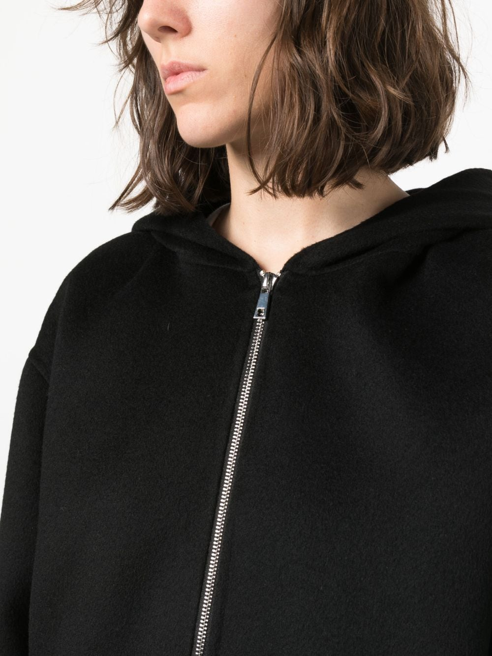 PAROSH zip-up hooded wool jacket-4