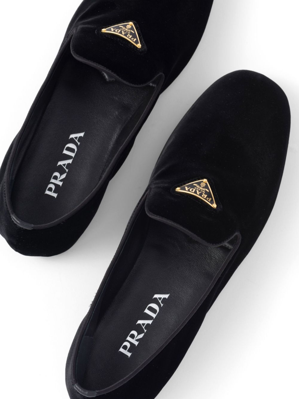 triangle-logo velvet loafers-3