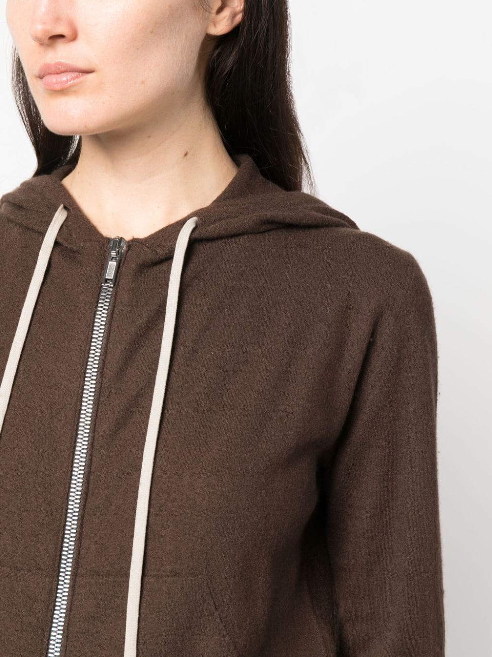 RICK OWENS zip-up cashmere hoodie-4