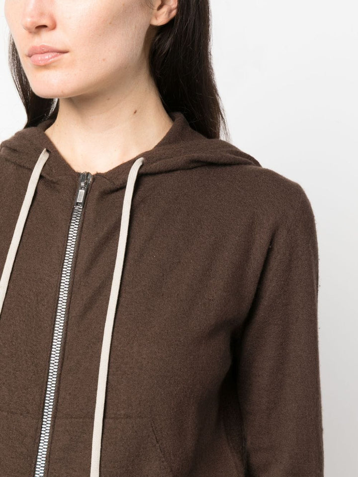 RICK OWENS zip-up cashmere hoodie-4