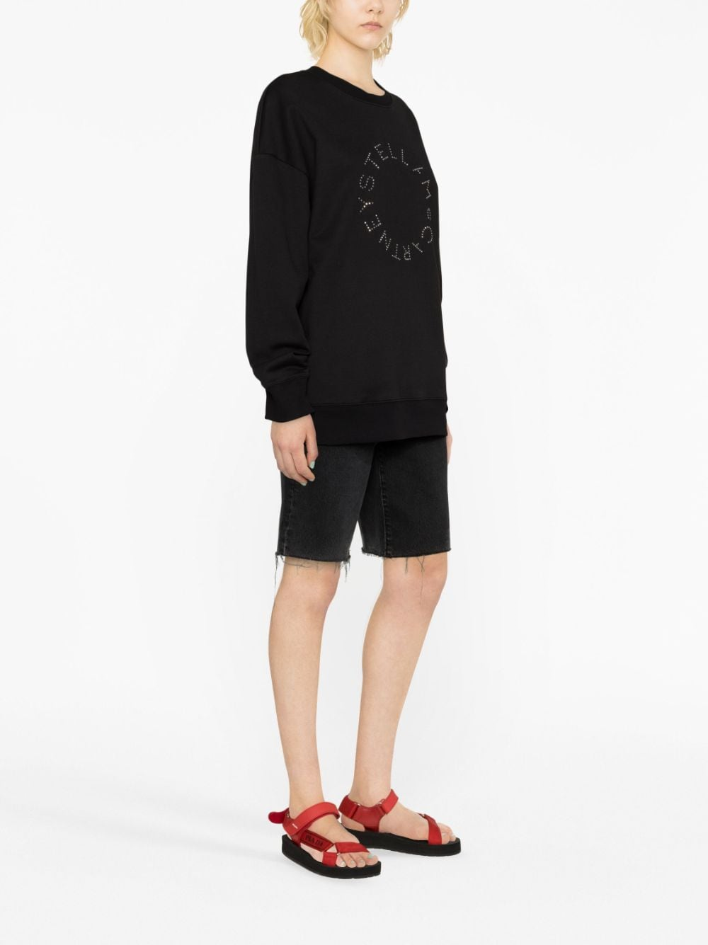STELLA McCARTNEY rhinestone-embellished logo sweatshirt-6