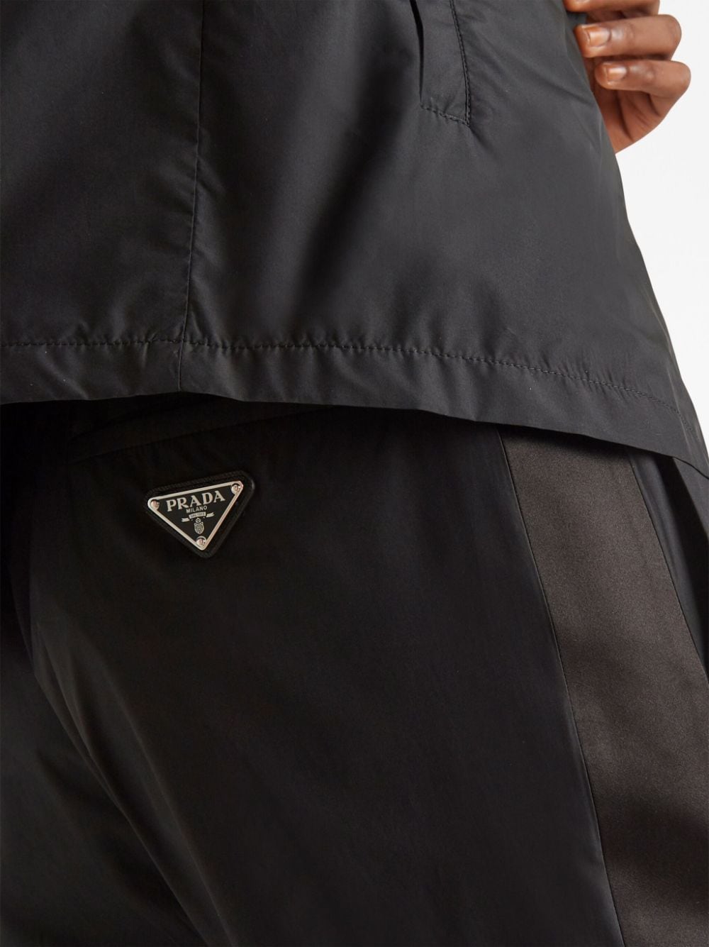 triangle-logo silk track pants-4
