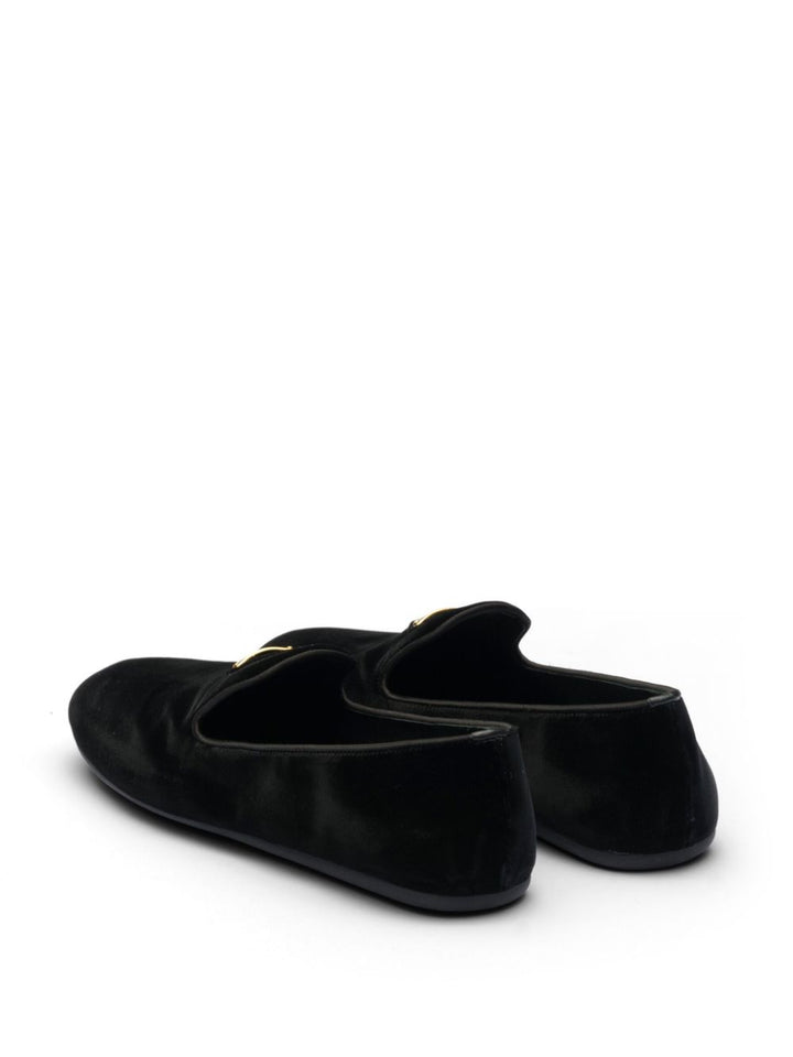 triangle-logo velvet loafers-2