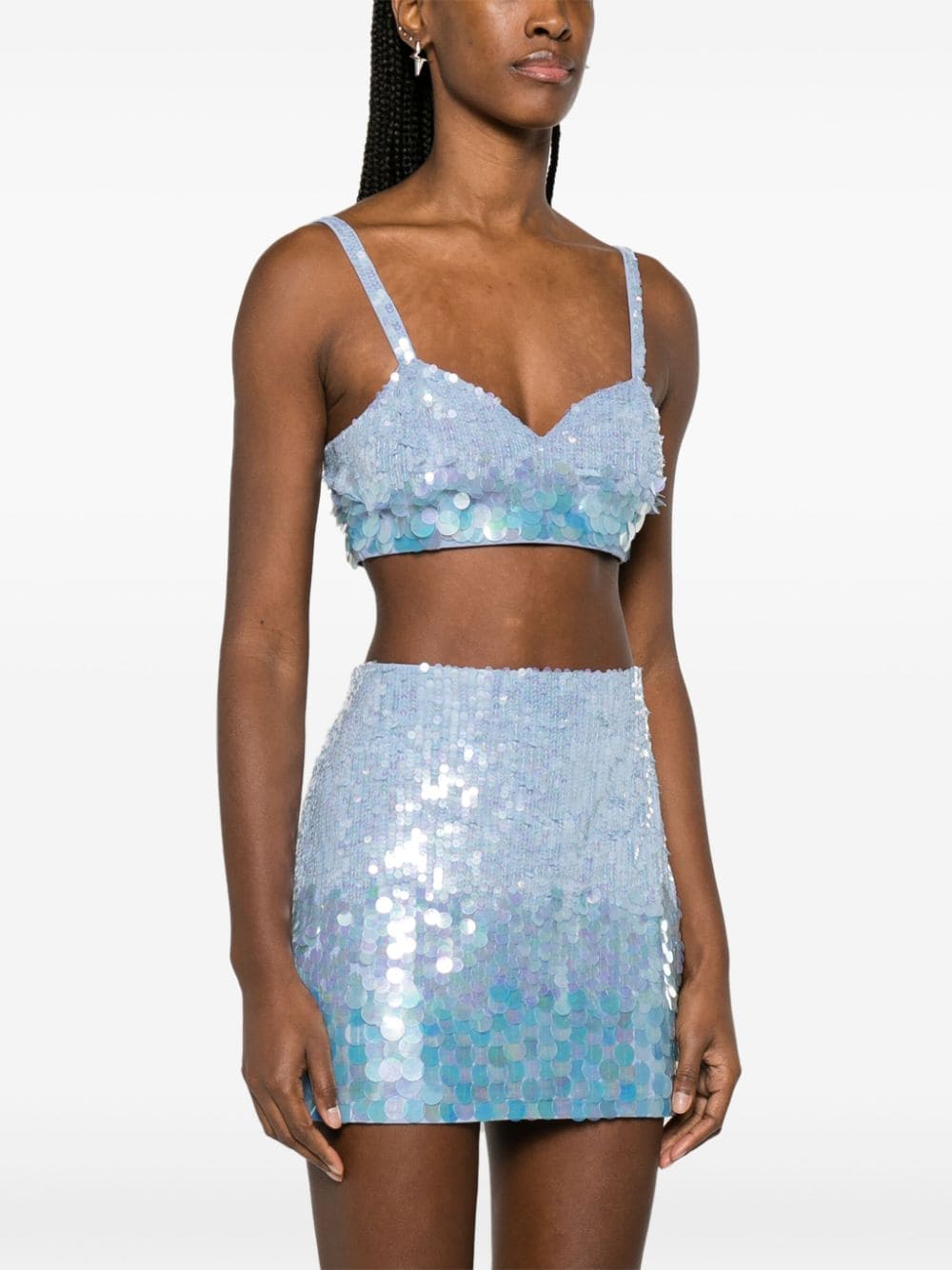 iridescent sequin cropped top-10