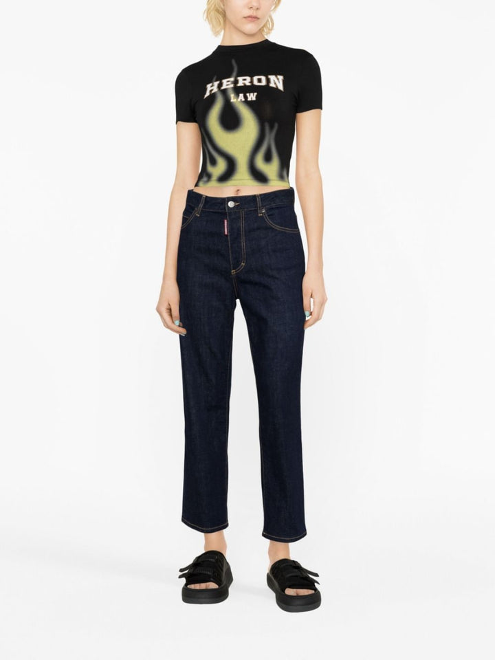 logo-patch straight-leg jeans-1