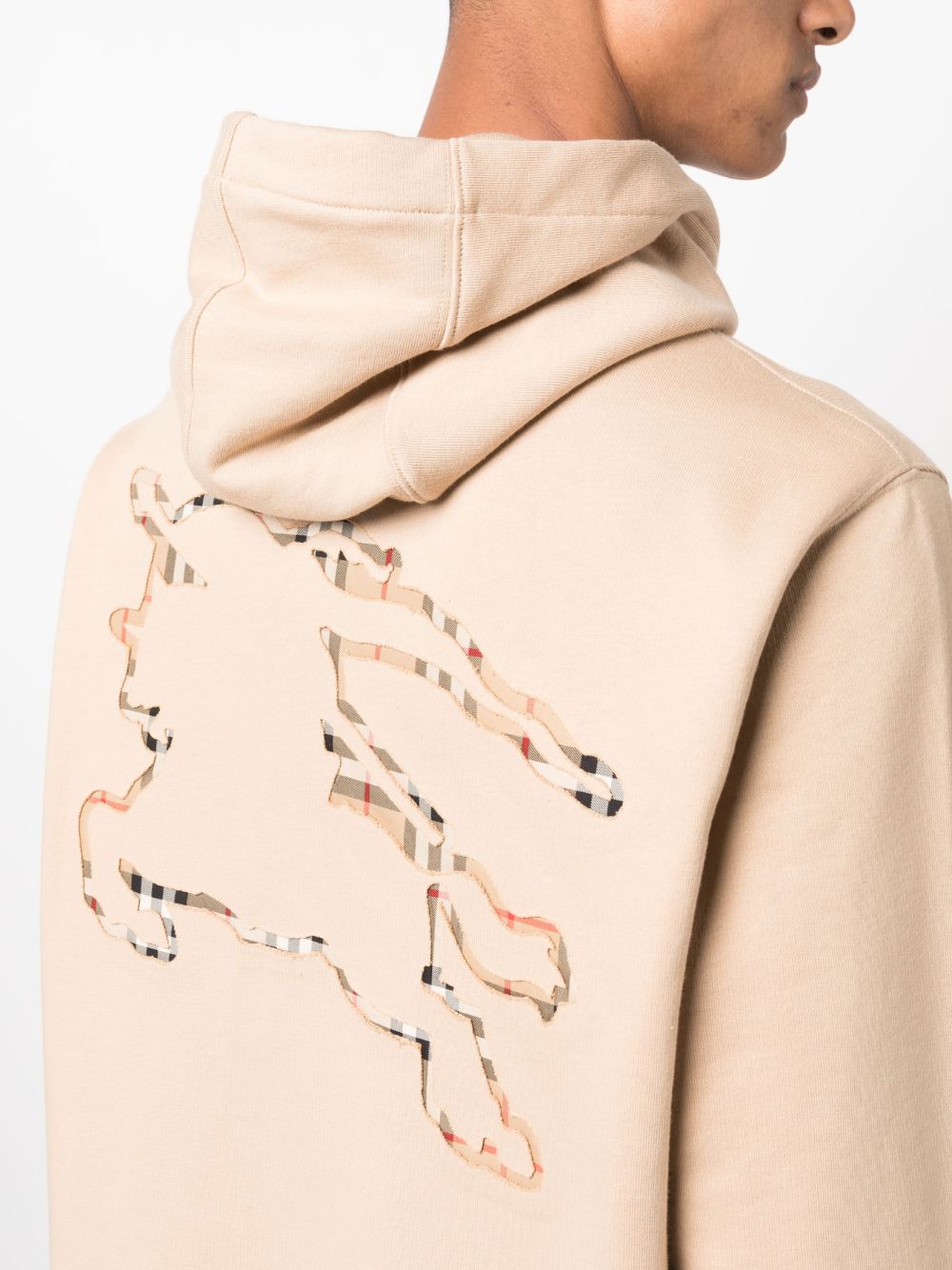 BURBERRY logo-embroidered cotton hoodie-4