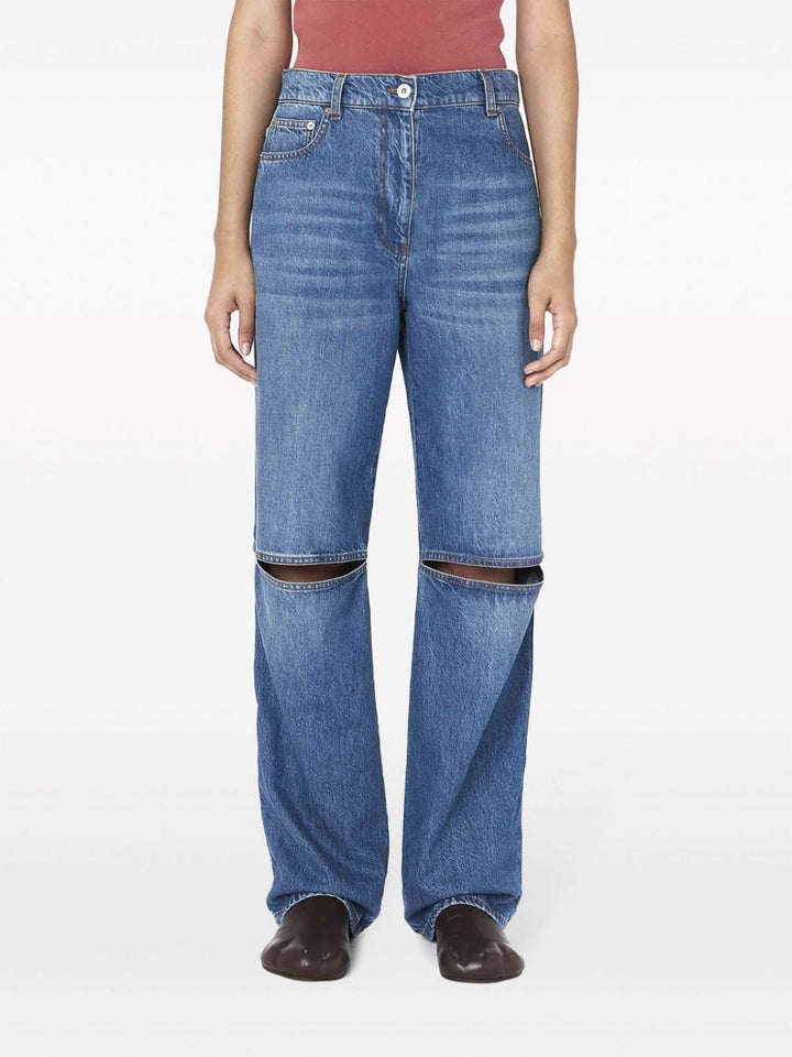 cut-out bootcut jeans-2
