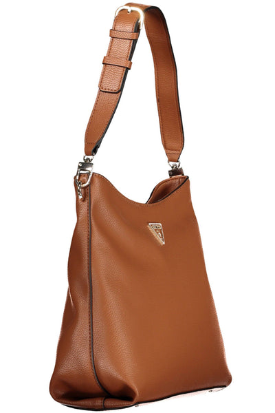 Guess Jeans Chic Brown Shoulder Bag with Logo Detail
