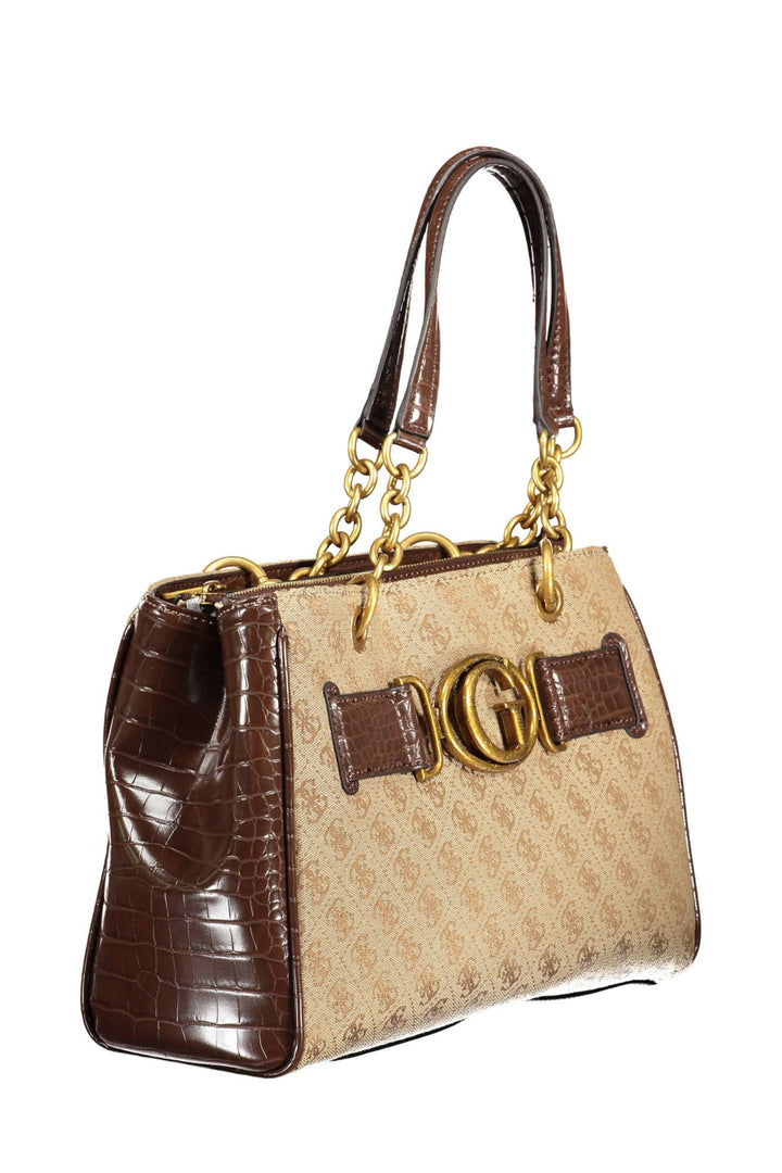 Guess Jeans Chic Brown Chain-Handle Shoulder Bag