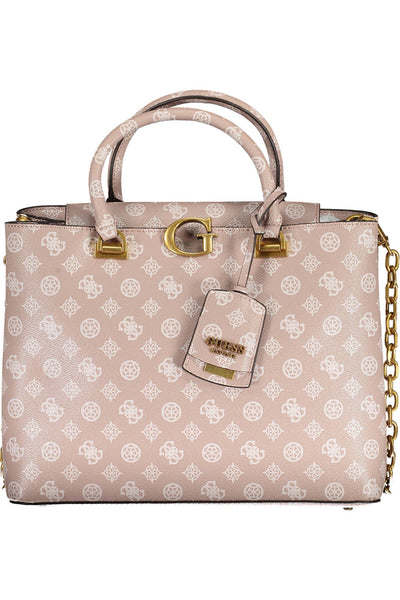 Guess Jeans Chic Pink Two-Handle Guess Handbag with Chain Strap