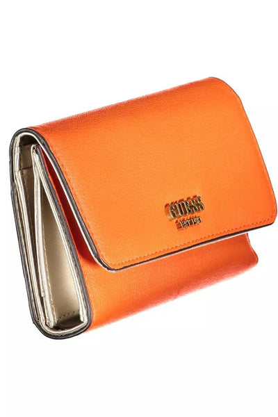 Guess Jeans Chic Orange Wallet with Contrasting Details