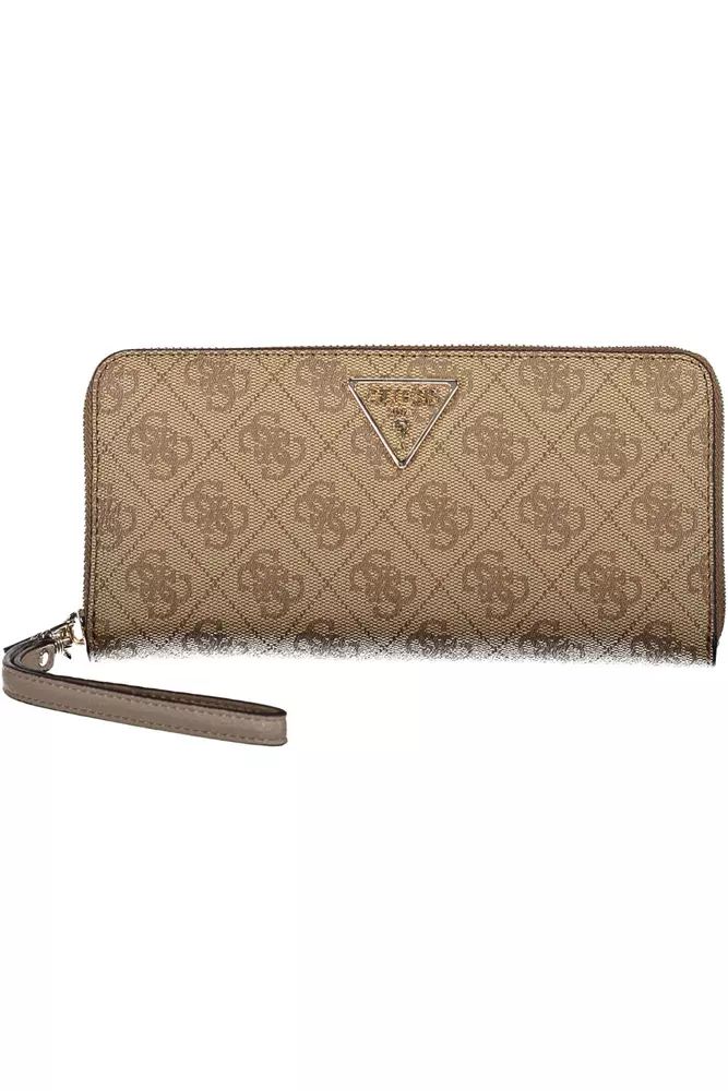 Guess Jeans Chic Beige Designer Wallet with Ample Storage