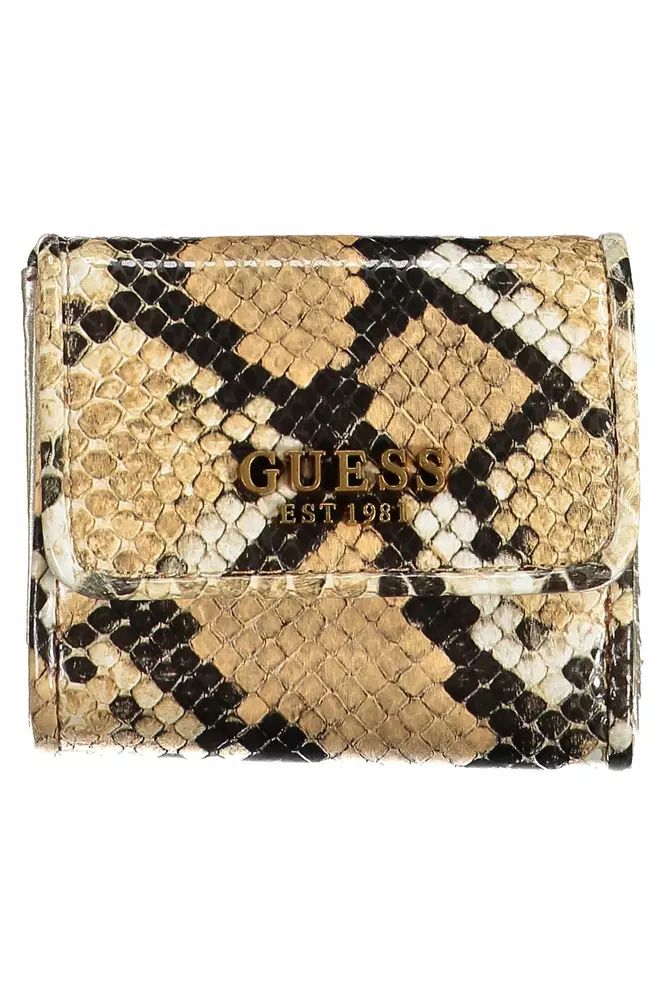 Guess Jeans Elegant Beige Wallet with Contrasting Accents