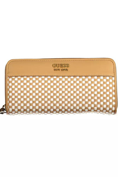 Guess Jeans Chic Contrast Detail Brown Wallet with Logo
