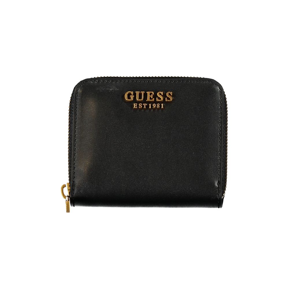 Guess Jeans Chic Black Zip Wallet With Card Organizer