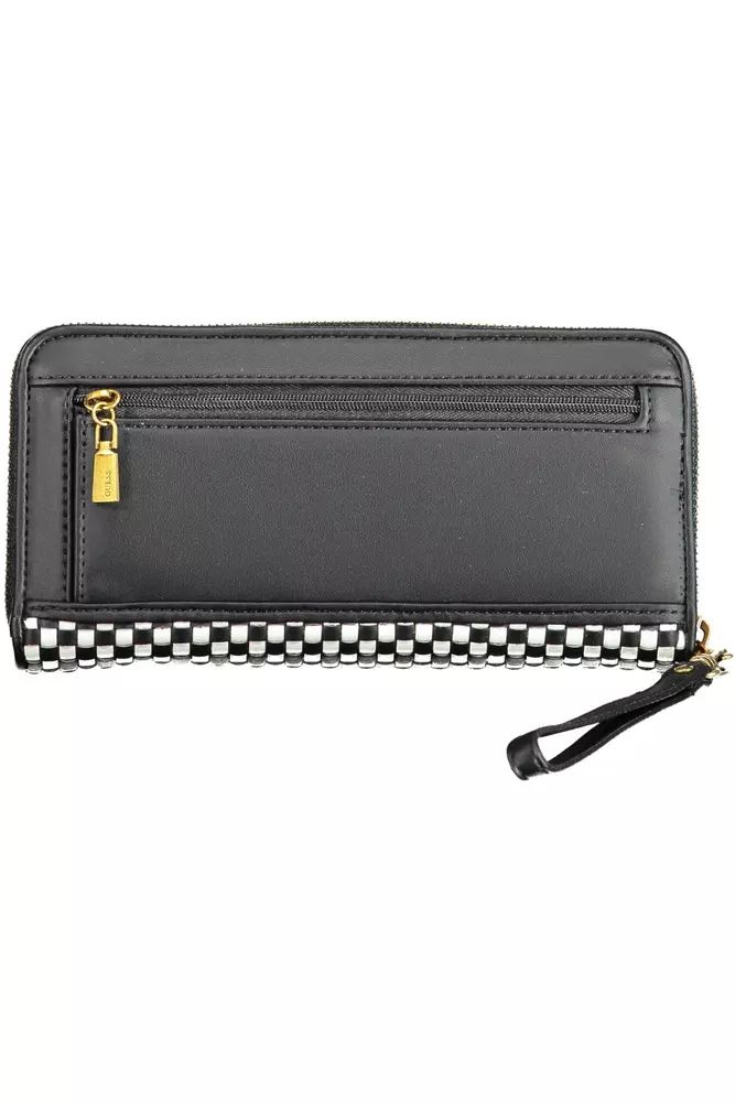 Guess Jeans Sleek Black Polyethylene Wallet with Contrasting Details