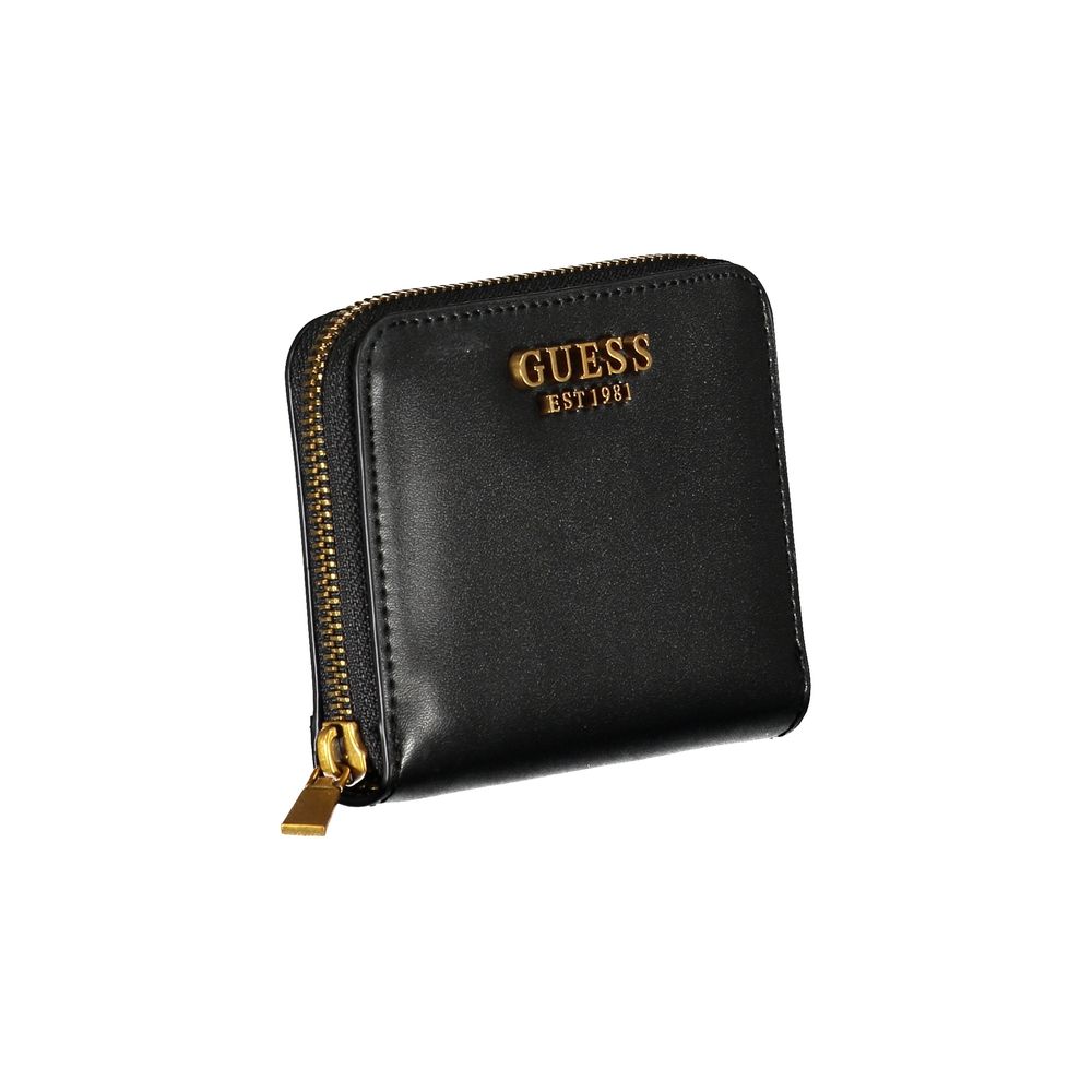 Guess Jeans Chic Black Zip Wallet With Card Organizer