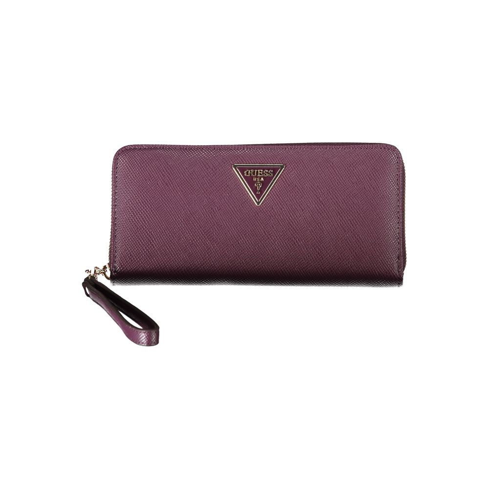 Guess Jeans Elegant Purple Zip Closure Wallet with Logo Detail