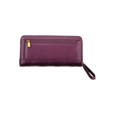 Guess Jeans Elegant Purple Zip Wallet with Multiple Compartments