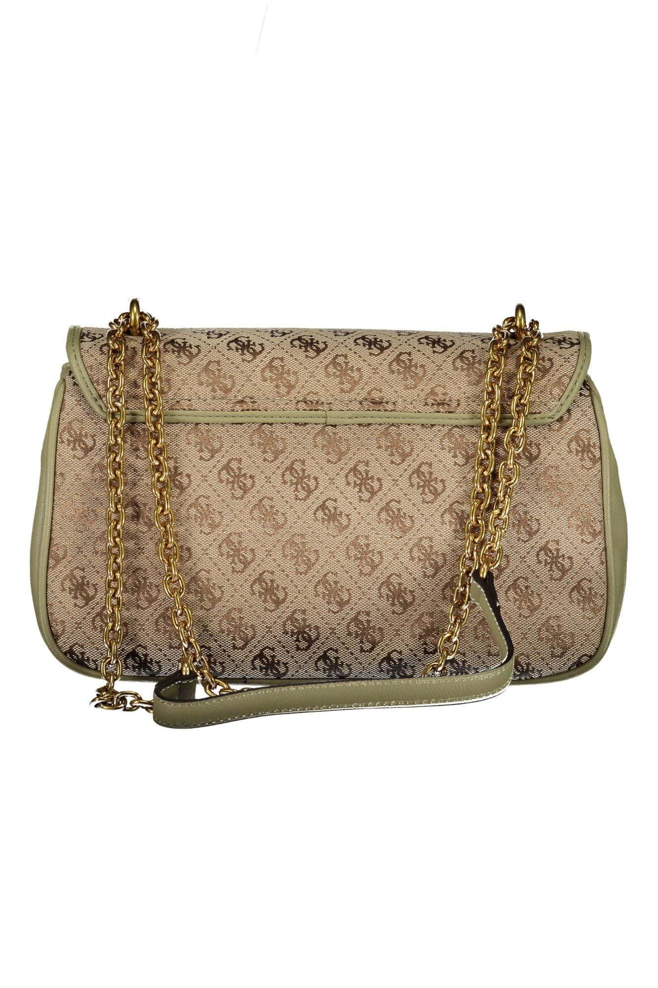 Guess Jeans Chic Green Chain-Trim Shoulder Bag