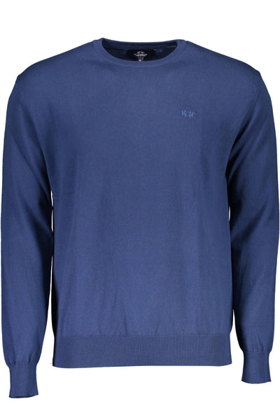 La Martina Blue Cotton Sweater
