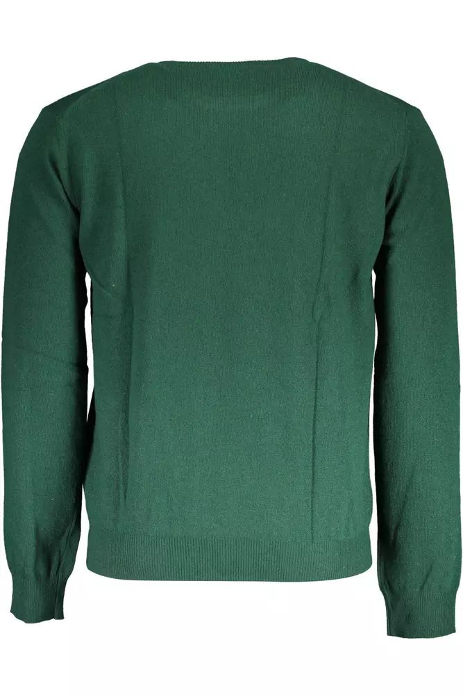 La Martina Elegant Green Embroidered Sweater