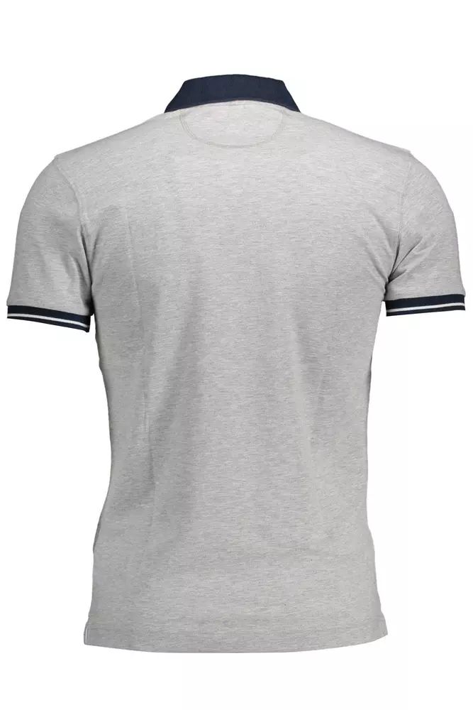 La Martina Gray Cotton Polo Shirt