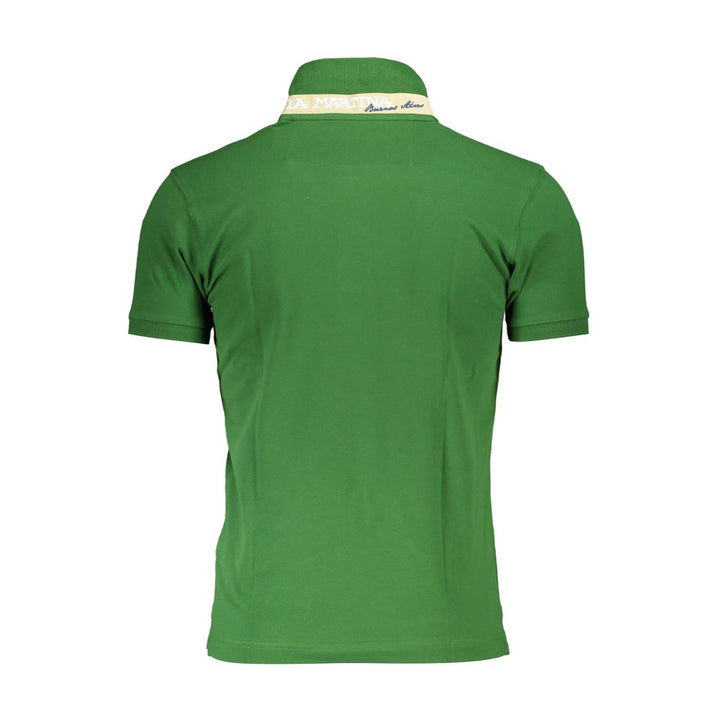 La Martina Sleek Green Slim Fit Polo with Contrast Detail