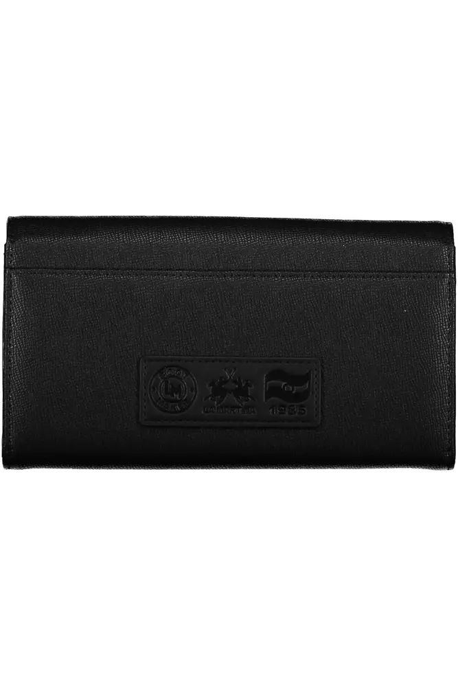 La Martina Elegant Black Polyethylene Wallet with Logo