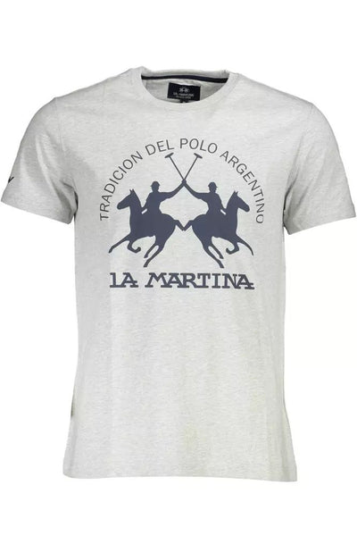 La Martina Gray Cotton T-Shirt