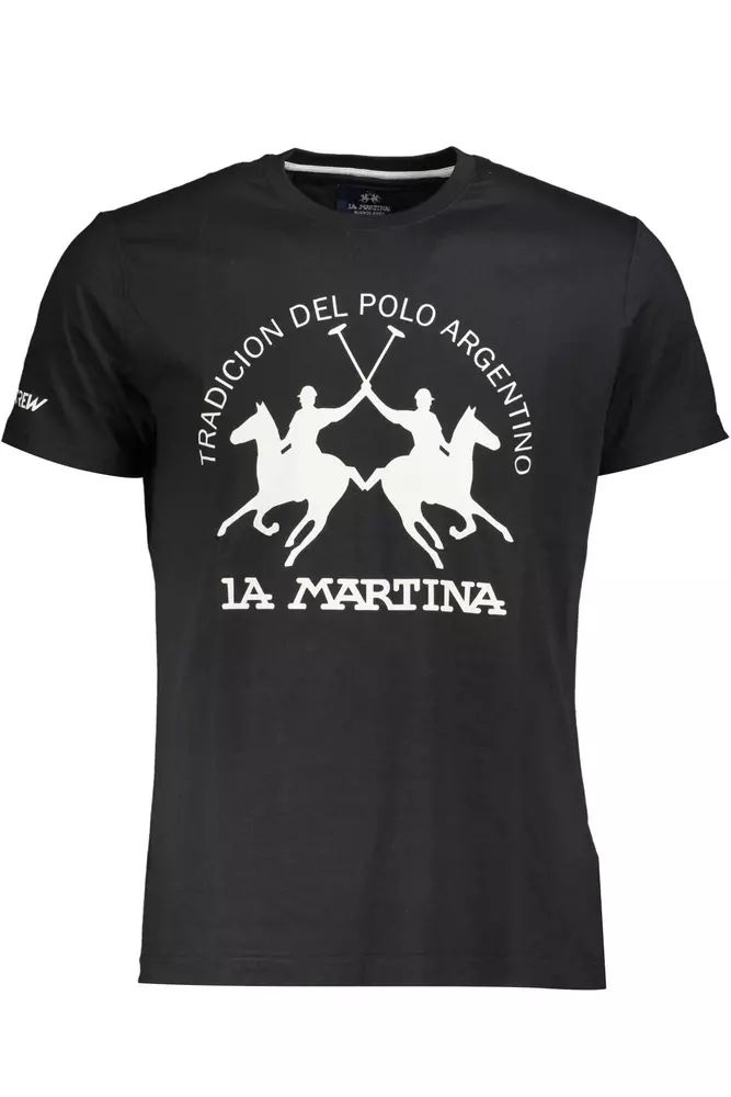 La Martina Black Cotton T-Shirt