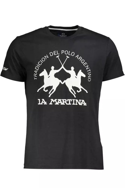 La Martina Black Cotton T-Shirt