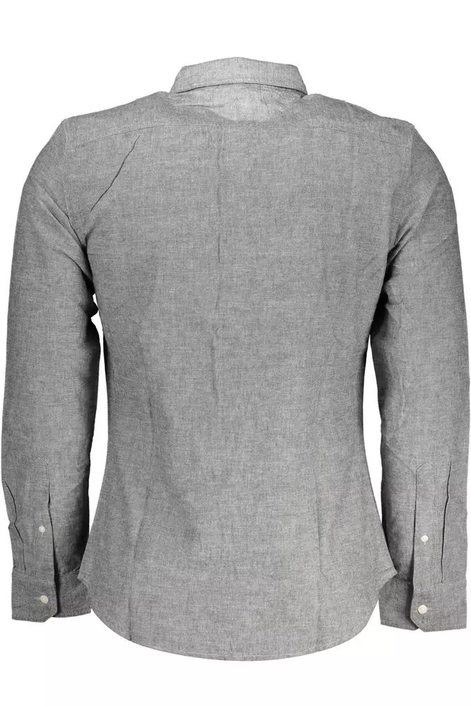 Levi's Elegant Slim Fit Gray Shirt with Italian Collar
