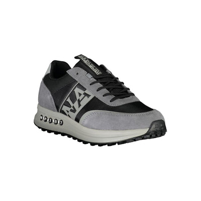 Napapijri Sleek Gray Sports Sneakers with Contrast Detailing