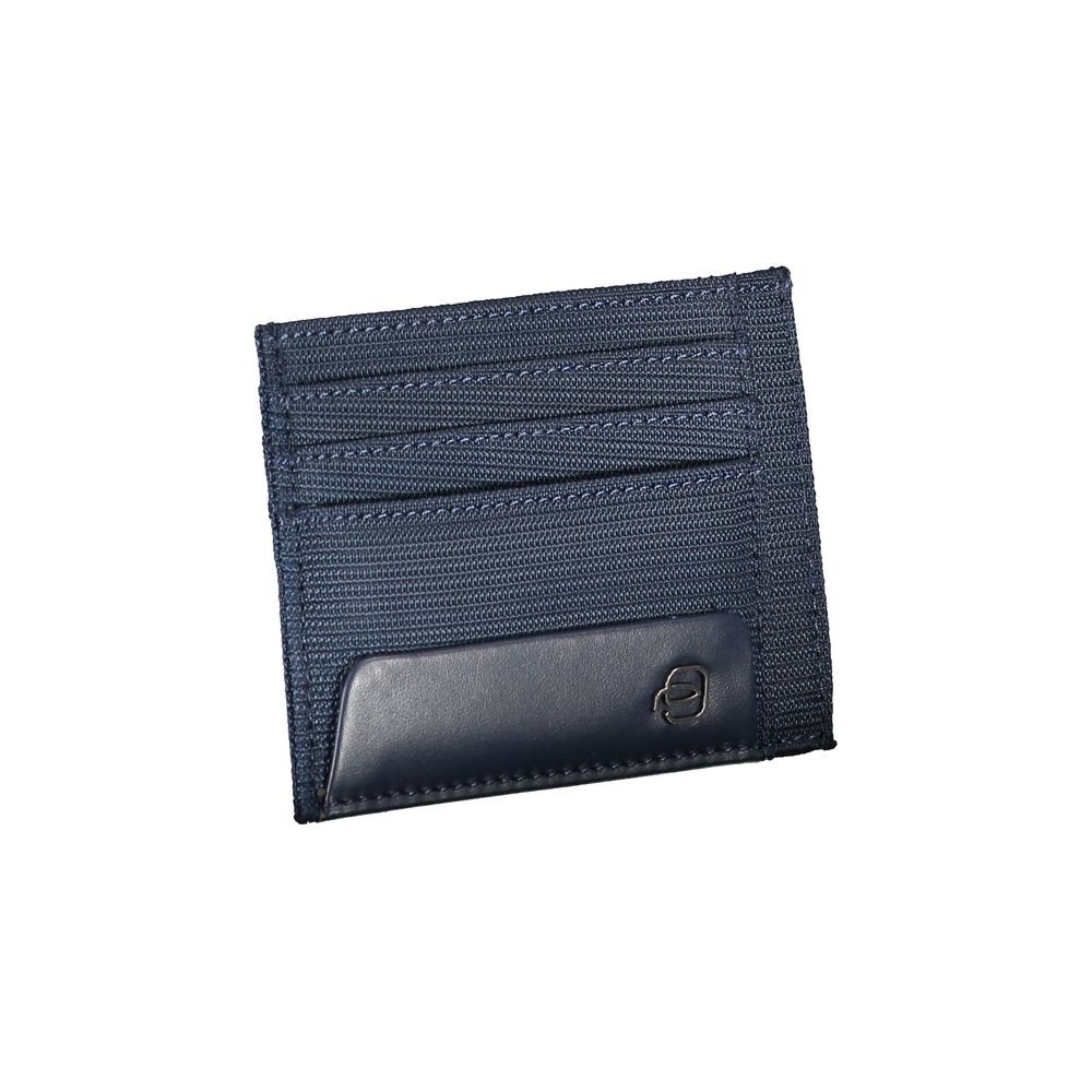 Piquadro Elegant Blue Card Holder with Contrast Details