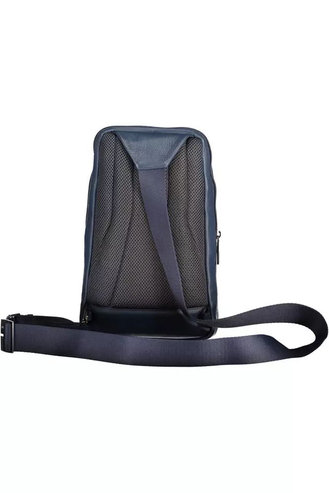 Piquadro Sleek Blue Leather Shoulder Laptop Bag