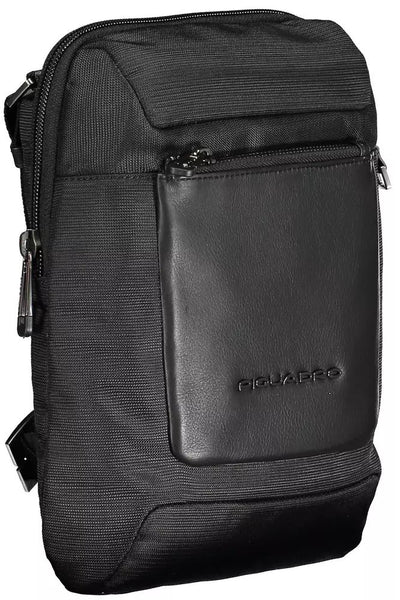 Piquadro Sleek Black Recycled Material Shoulder Bag